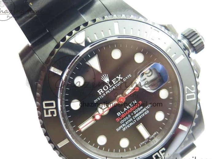 PVD 1:1 Noob Bracelet V10.5 Black PVD RED on SINGLE Dial Edition Submariner A2836 BLAKEN Best 0220